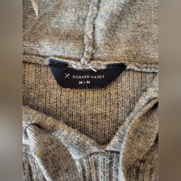 Denver Hayes Heathered Gray Women's Hooded Sweater, Size Medium - Picture 3 of 4